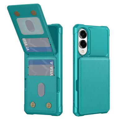 ZM11 For Samsung Galaxy S25 Edge Case Card Slot Kickstand PU+TPU Phone Cover