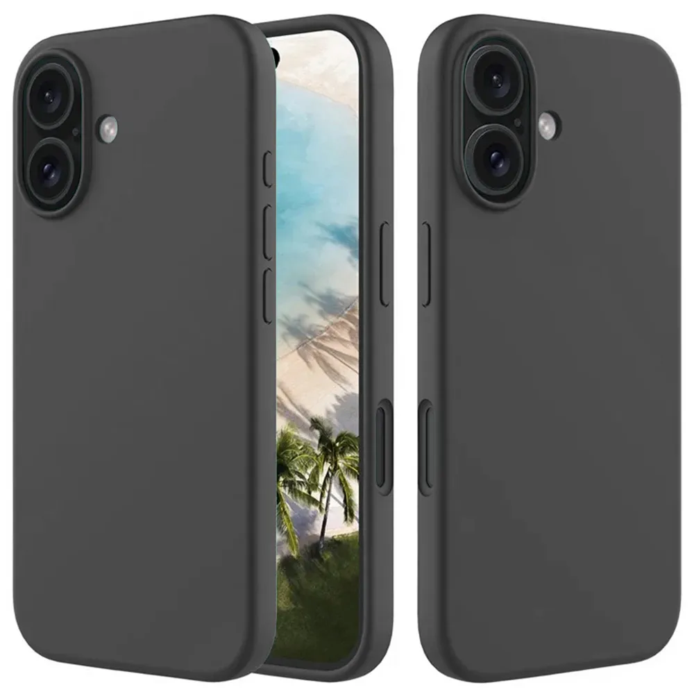 For iPhone 16 Case Drop Proof Liquid Silicone Soft Lining Back Phone Cover