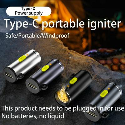 Aluminum Alloy Shell Type C Female to Cigarette Lighter Adapter Fast Heating Fire Starter Portable Converter for Travel Outdoor