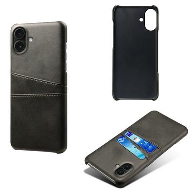 For iPhone 17 Extra Thinness Premium Cowhide Leather Vintage Shockproof Hard PC Back Cover Case