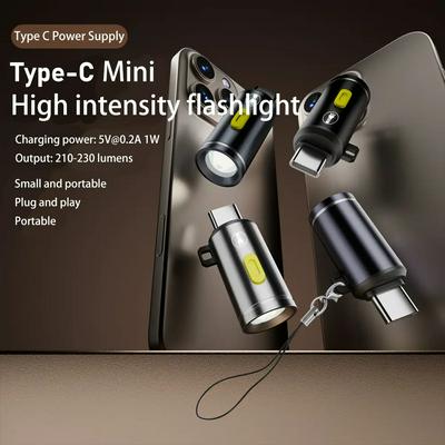 Strong Bright Type C Male to Light Port Mini Flashlight Led Electric Torch Adapter with Keyhole