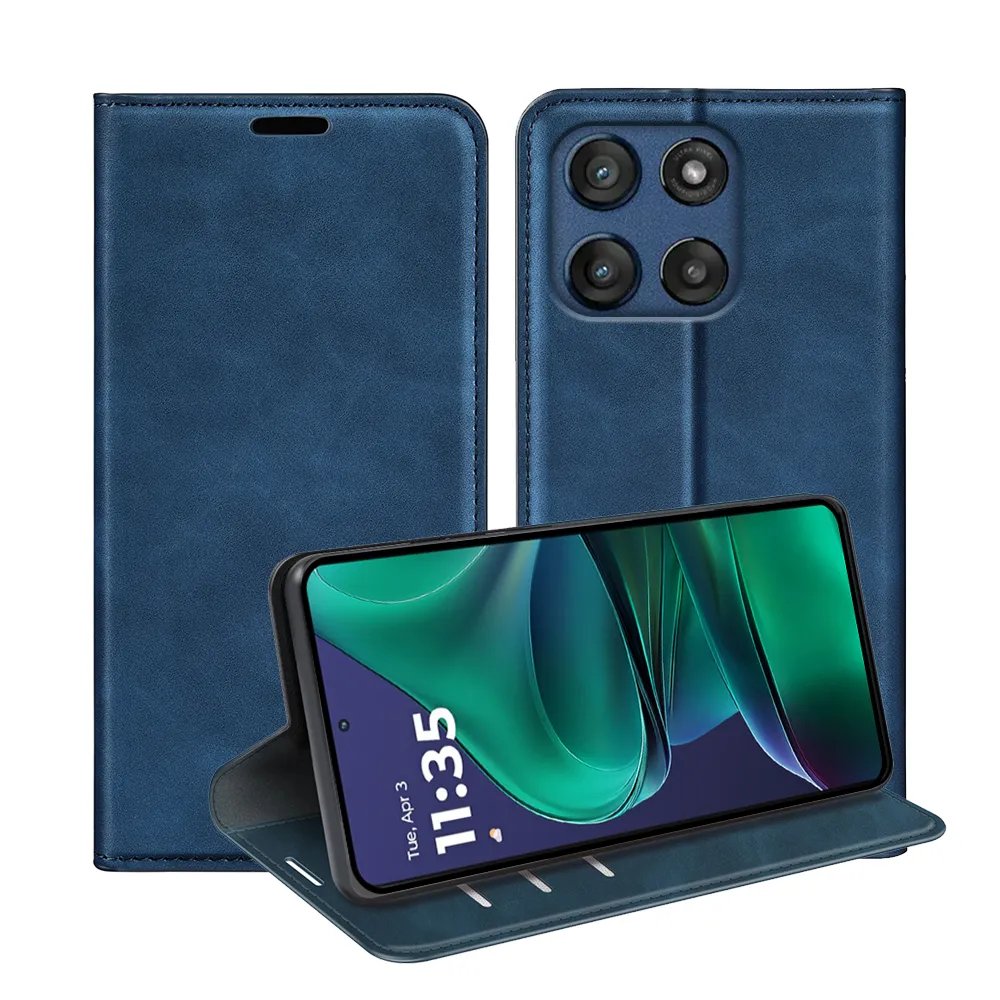 For Motorola Moto G Stylus 5G 2025/Moto Edge 60 Stylus Skin Feel Magnetic Attraction Flip Leather Wallet Case with Card Slot and Stand