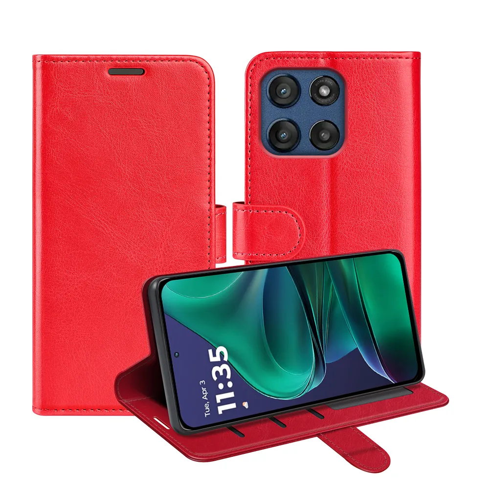 For Motorola Moto G Stylus 5G 2025 / Moto Edge 60 Stylus R64 Pattern Single Folded Edge Folio Flip Leather Wallet Phone Case