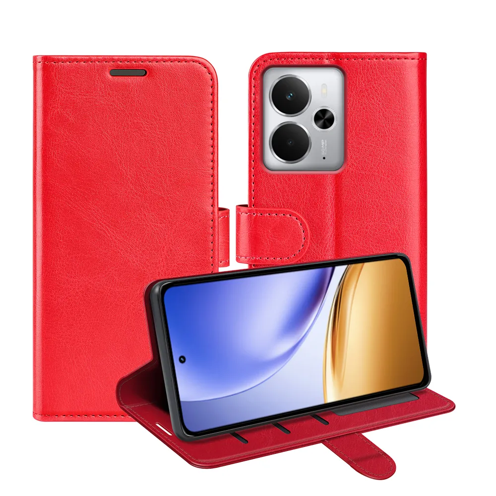 For Realme 14 5G R64 Pattern Single Folded Edge Folio Flip Leather Wallet Phone Case