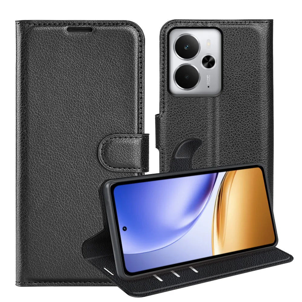 For Realme 14 5G Stylus Pattern Single Folded Edge Folio Flip Leather Wallet Phone Case