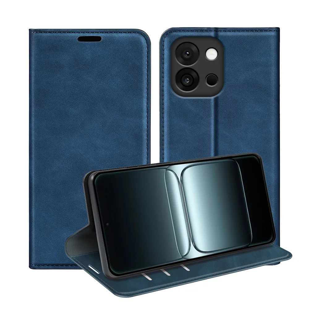 For Oneplus 13T / 13S Skin Feel Magnetic Attraction Flip Leather Wallet Case with Card Slot and Stand