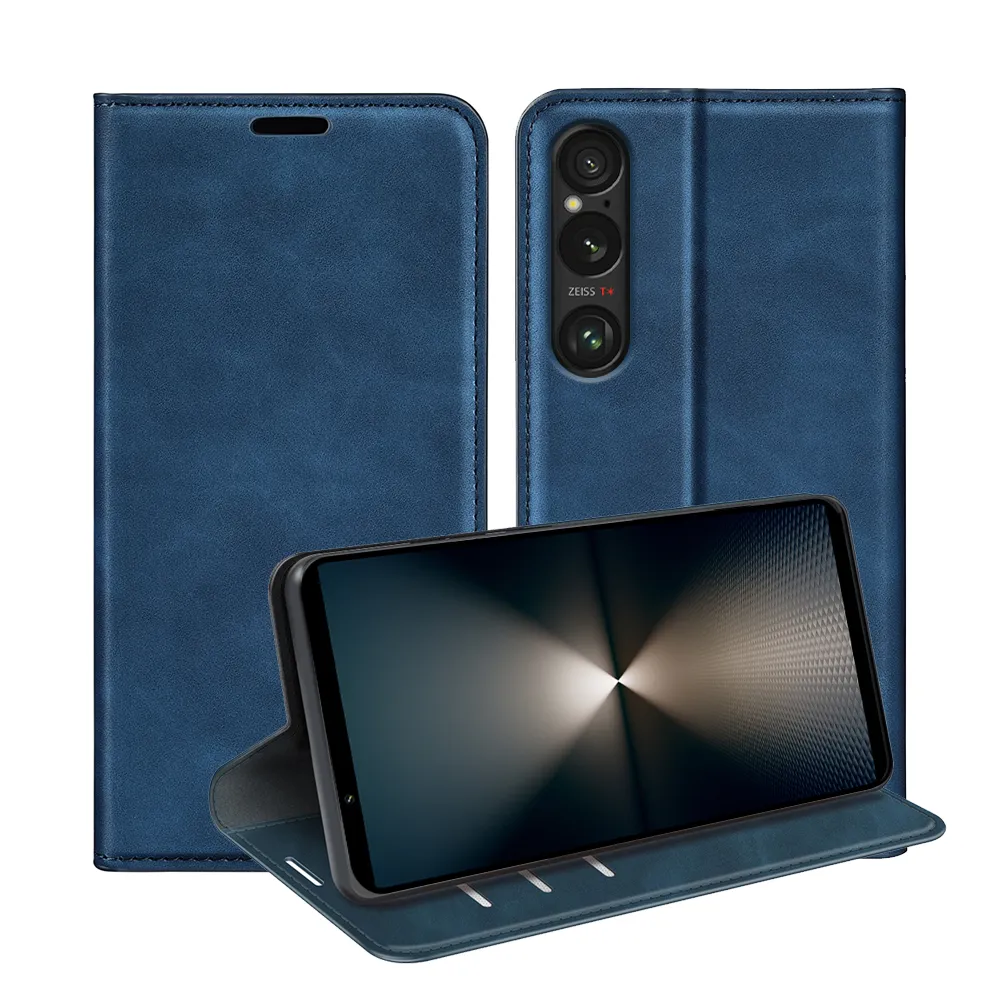 For Sony Xperia 1 VII Skin Feel Magnetic Attraction Flip Leather Wallet Case with Card Slot and Stand