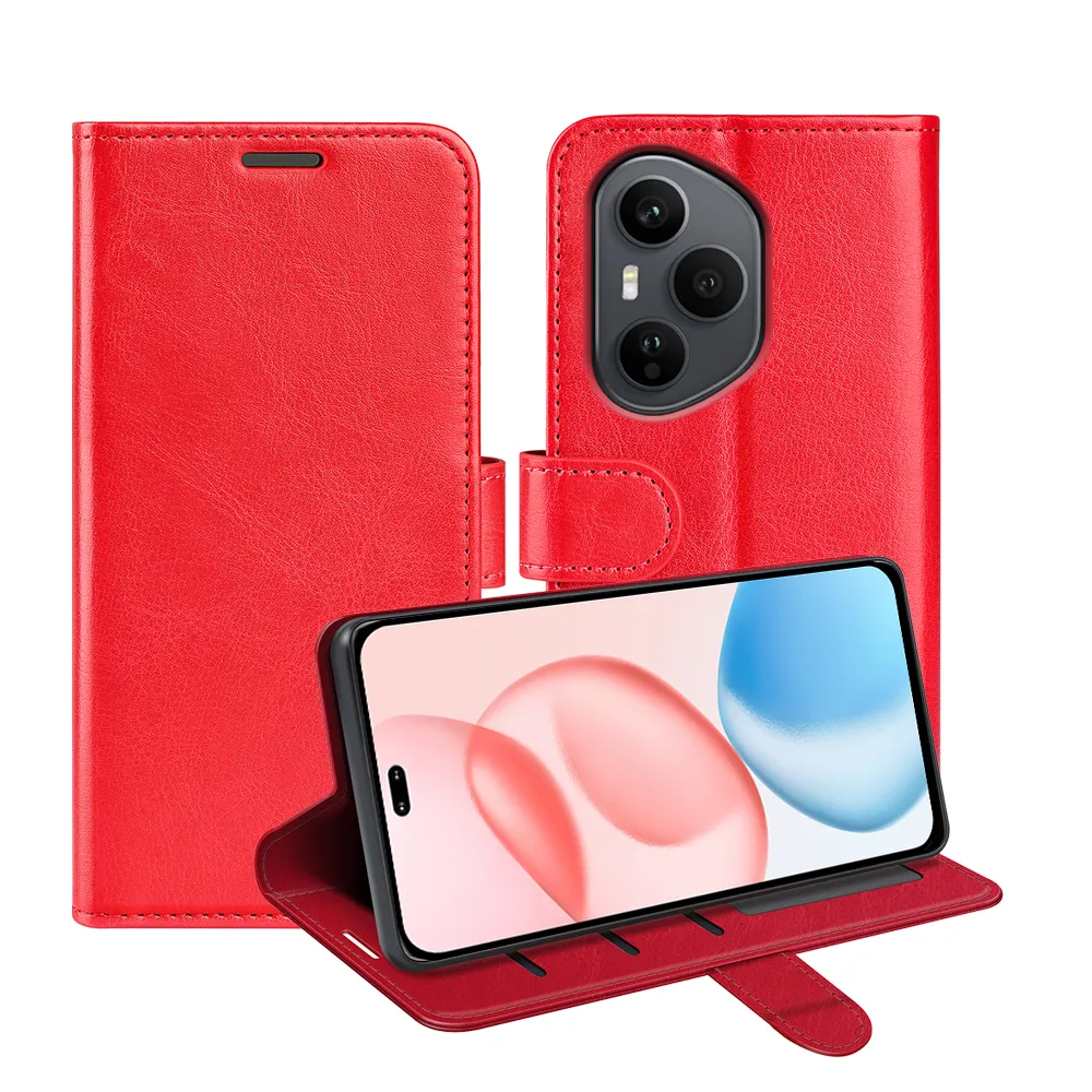 For Honor 400 Pro R64 Pattern Single Folded Edge Folio Flip Leather Wallet Phone Case