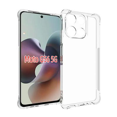 Motorola G56 Anti-Fingerprint Non-Slip Waterproof Four Corners Shockproof Transparent Soft TPU Back Cover Protective Case