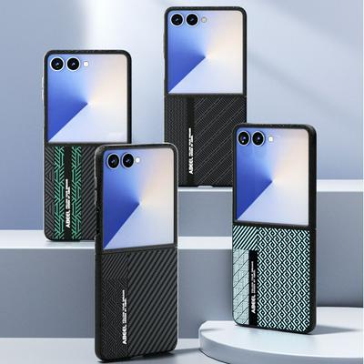 ABEEL Leading Series For Samsung Galaxy Z Flip 7 Case Compatible with MagSafe Printed PC TPU Aluminum Alloy Leather Phone Cover