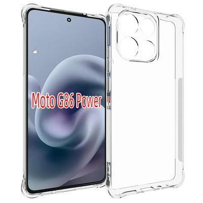 Motorola G86 POWER Anti-Fingerprint Non-Slip Waterproof Four Corners Shockproof Transparent Soft TPU Back Cover Protective Case