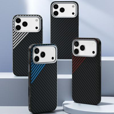 ABEEL For iPhone 17 Pro Max Case Compatible with MagSafe Carbon Fiber Texture Back Cover 