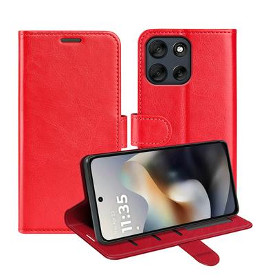 For Motorola G56 5G R64 Pattern Single Folded Edge Folio Flip Leather Wallet Phone Case