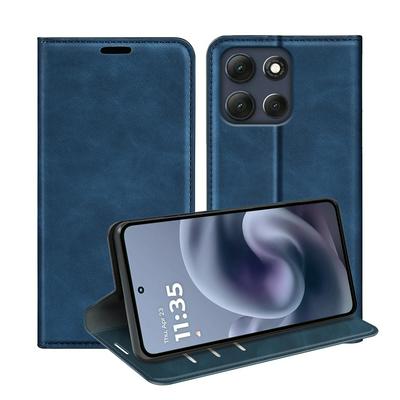 For Motorola G86 5G Skin Feel Magnetic Attraction Flip Leather Wallet Case with Card Slot and Stand