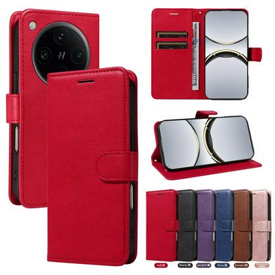 Solid Color Pattern Scratch Resistant Clamshell PU Leather Phone Protective Case with Lanyard&Card Slots for Oppo Find X8 Pro 5G