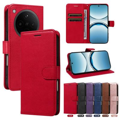Solid Color Pattern Scratch Resistant Clamshell PU Leather Phone Protective Case with Lanyard&Card Slots for Oppo Find X8 5G