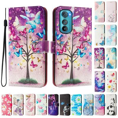 CH05 For Motorola Moto Edge 30 Pattern Printing PU Leather Drop-proof Cover Magnetic Clasp Flip Stand Wallet Case