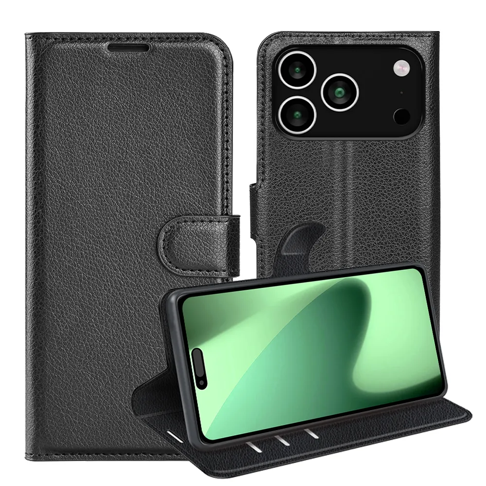 For iPhone 17 Pro Max Pattern Single Folded Edge Folio Flip Leather Wallet Phone Case