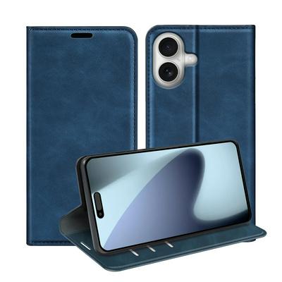 For iPhone 17 Skin Feel Magnetic Attraction Flip Leather Wallet Case with Card Slot and Stand