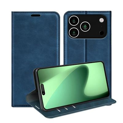 For iPhone 17 Pro Max Skin Feel Magnetic Attraction Flip Leather Wallet Case with Card Slot and Stand