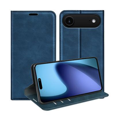 For iPhone 17 Air Skin Feel Magnetic Attraction Flip Leather Wallet Case with Card Slot and Stand