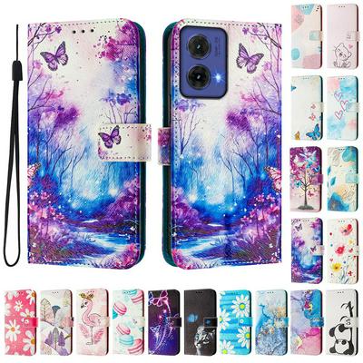 CH05 For Motorola Moto G85 5G Pattern Printing PU Leather Drop-proof Cover Magnetic Clasp Flip Stand Wallet Case