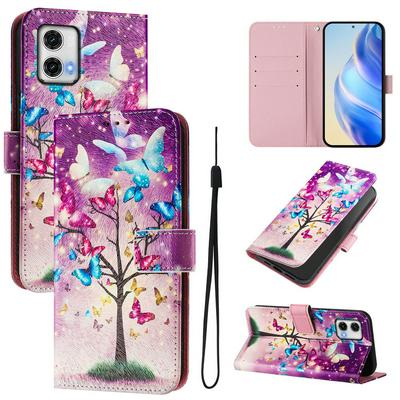 CH05 For Motorola Moto G73 5G Pattern Printing PU Leather Drop-proof Cover Magnetic Clasp Flip Stand Wallet Case