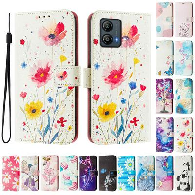 CH05 For Motorola Moto G53 / G53Y 5G / G53J 5G Pattern Printing PU Leather Drop-proof Cover Magnetic Clasp Flip Stand Wallet Case