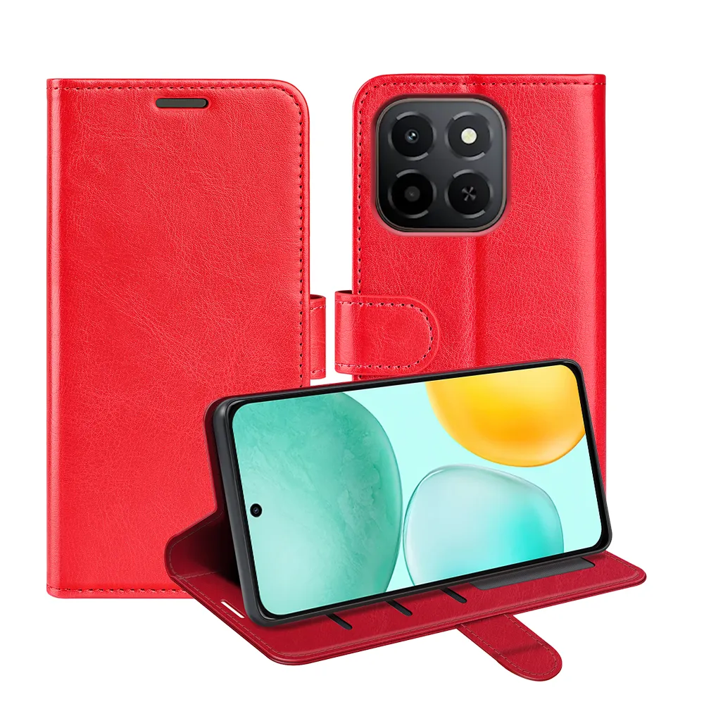 For Honor X6C R64 Pattern Single Folded Edge Folio Flip Leather Wallet Phone Case