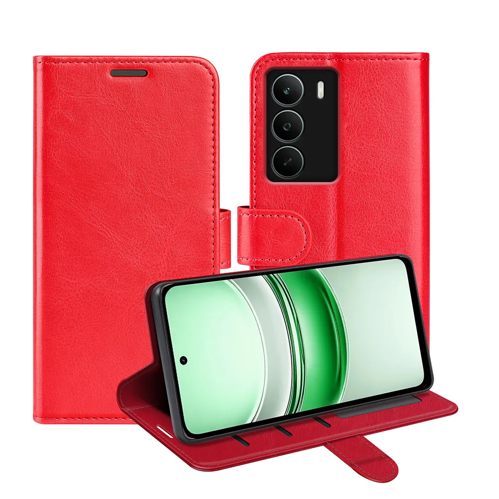 For Realme C71 5G R64 Pattern Single Folded Edge Folio Flip Leather Wallet Phone Case