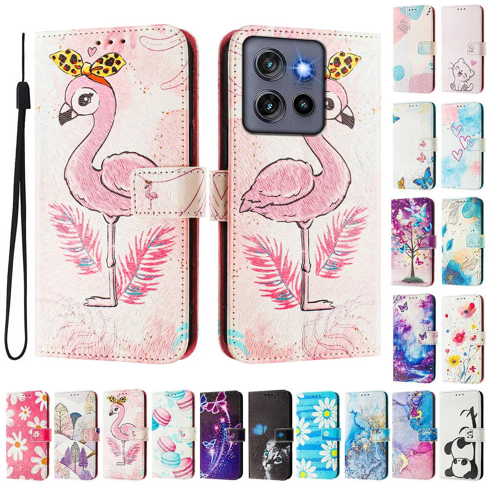 CH05 For Motorola Moto Edge 50 Neo Pattern Printing PU Leather Drop-proof Cover Magnetic Clasp Flip Stand Wallet Case