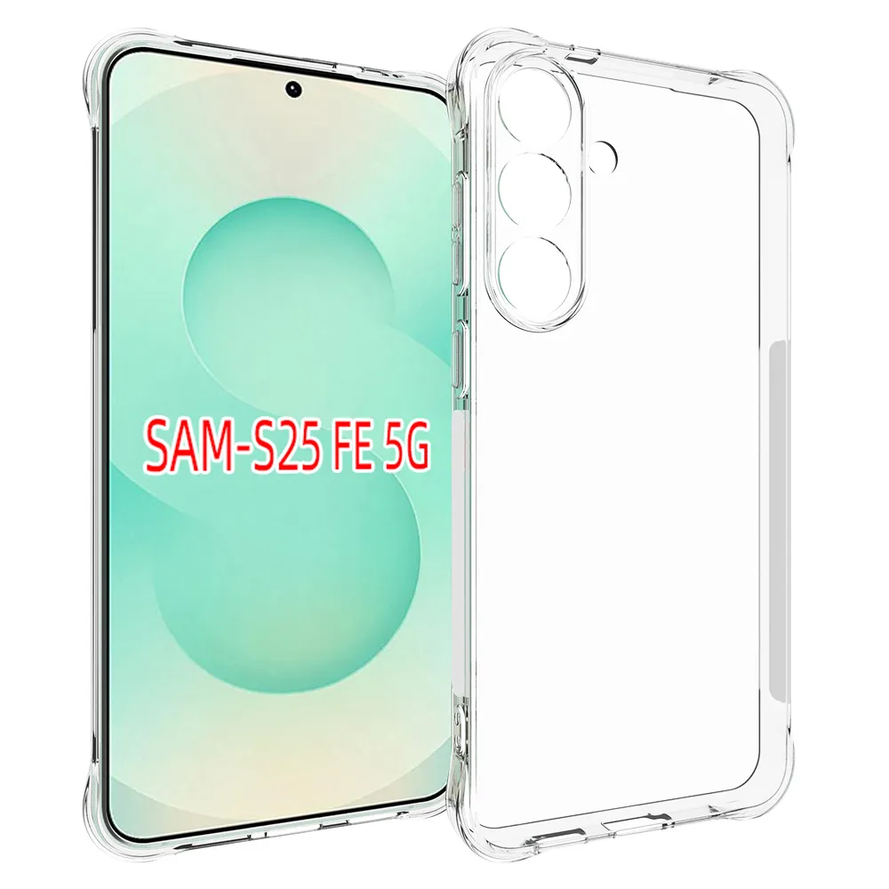 Samsung Galaxy S25 FE 5G Anti-Fingerprint Non-Slip Waterproof Four Corners Shockproof Transparent Soft TPU Back Cover Protective Case