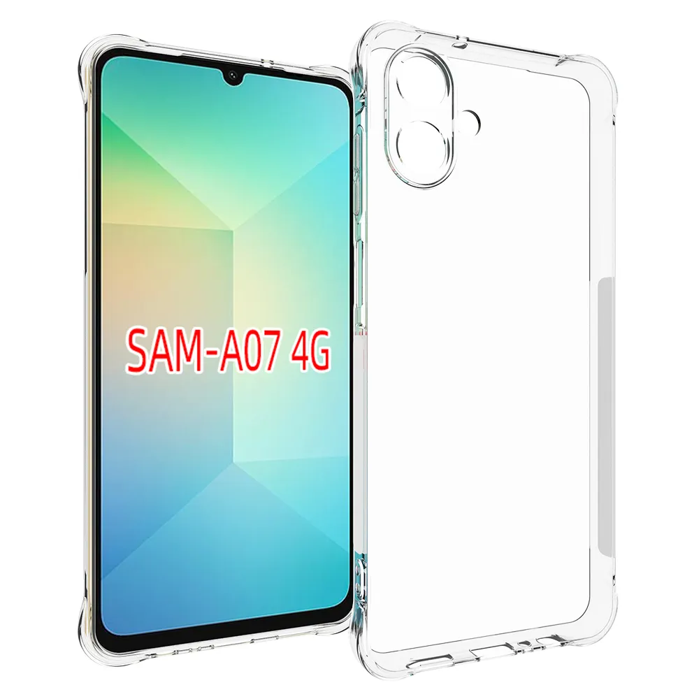Samsung Galaxy A07 4G Anti-Fingerprint Non-Slip Waterproof Four Corners Shockproof Transparent Soft TPU Back Cover Protective Case