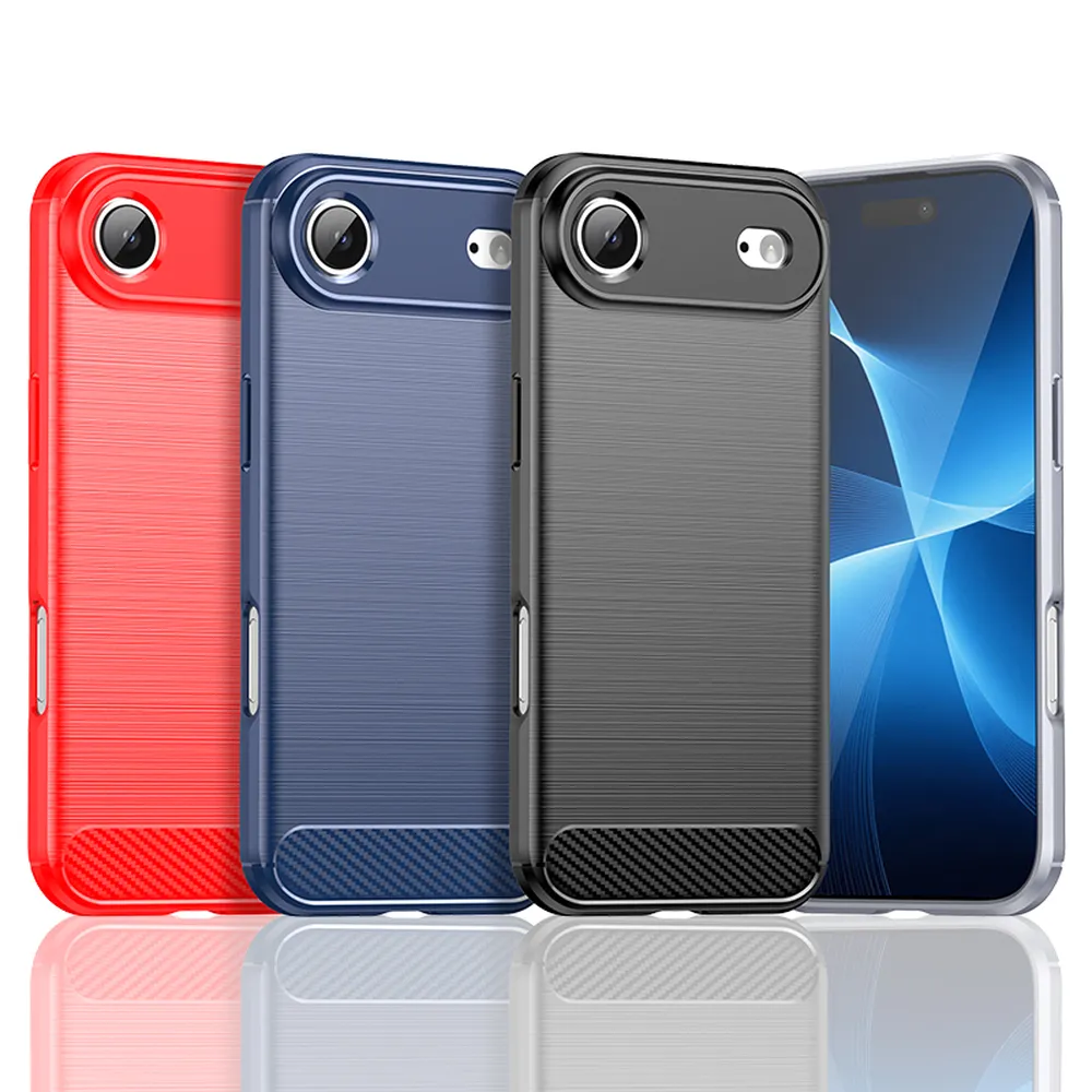 For iPhone 17 Air Carbon Fiber Drawing Series Scratch Resistant Shock Absorption Soft TPU Back Cover Case