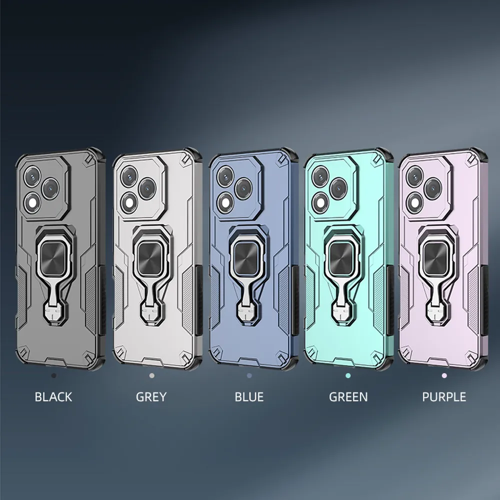 For Honor 400 Lite 5G Case Rotatable Ring Kickstand PC + TPU Shockproof Phone Cover