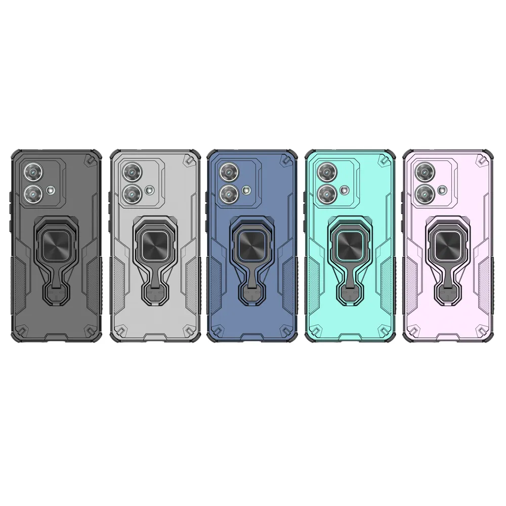 For Motorola Moto Edge 40 Neo 5G Case Rotatable Ring Kickstand PC + TPU Shockproof Phone Cover