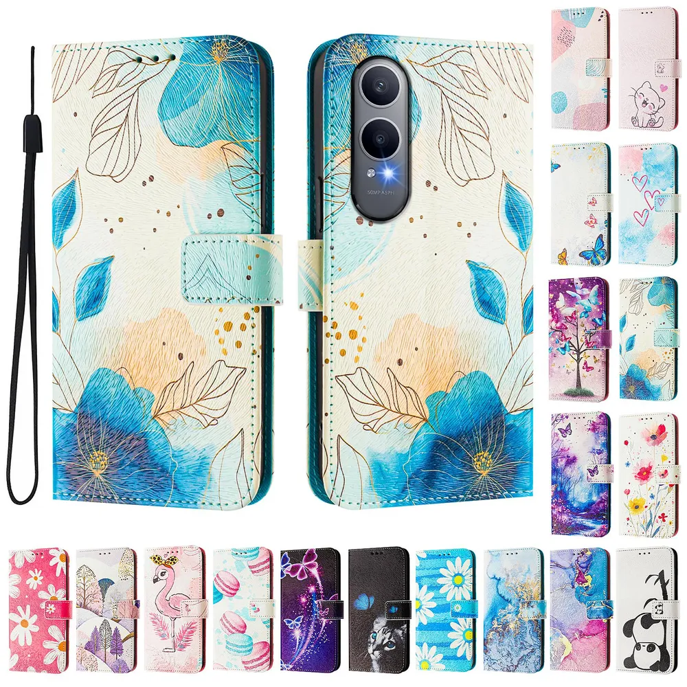 CH05 For Oneplus Nord CE 4 Lite 5G Pattern Printing PU Leather Drop-proof Cover Magnetic Clasp Flip Stand Wallet Case