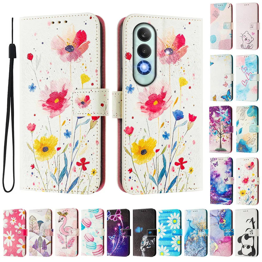 CH05 For Oneplus Nord CE 4 5G Pattern Printing PU Leather Drop-proof Cover Magnetic Clasp Flip Stand Wallet Case