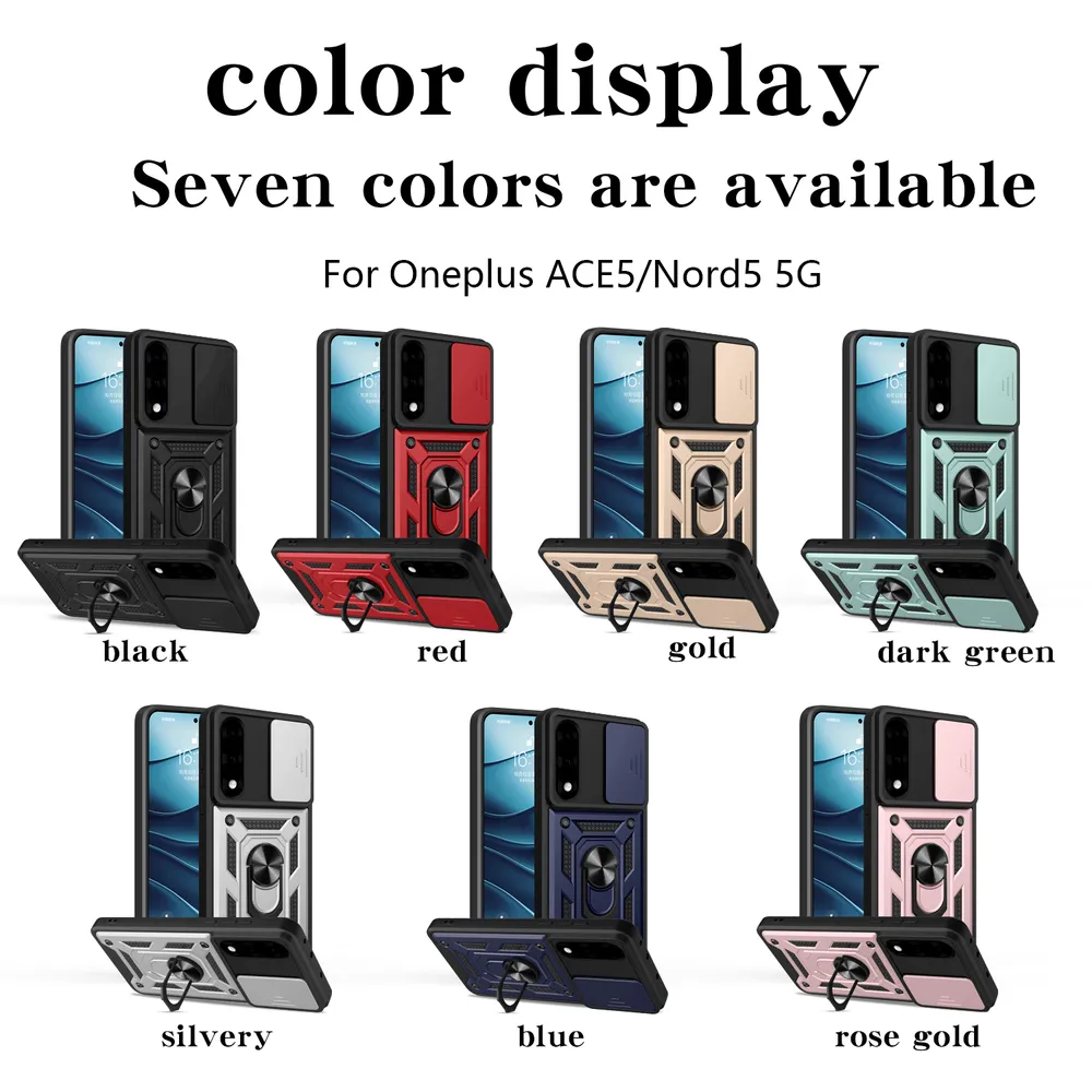 Oneplus Ace 5 Ultra 5G/Nord 5 5G Ring Holder Kickstand Camera Slide Cover Design PC + TPU Phone Back Cover Case
