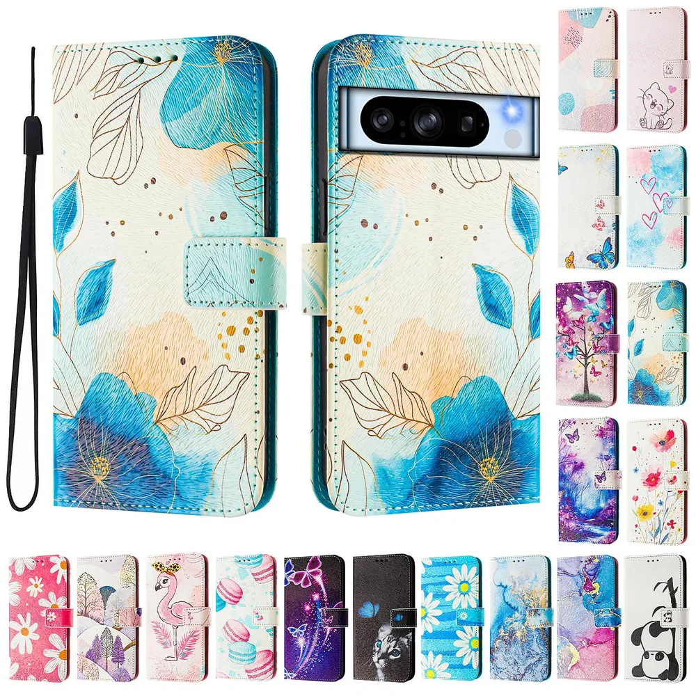 CH05 For Google Pixel 8 Pro Pattern Printing PU Leather Drop-proof Cover Magnetic Clasp Flip Stand Wallet Case