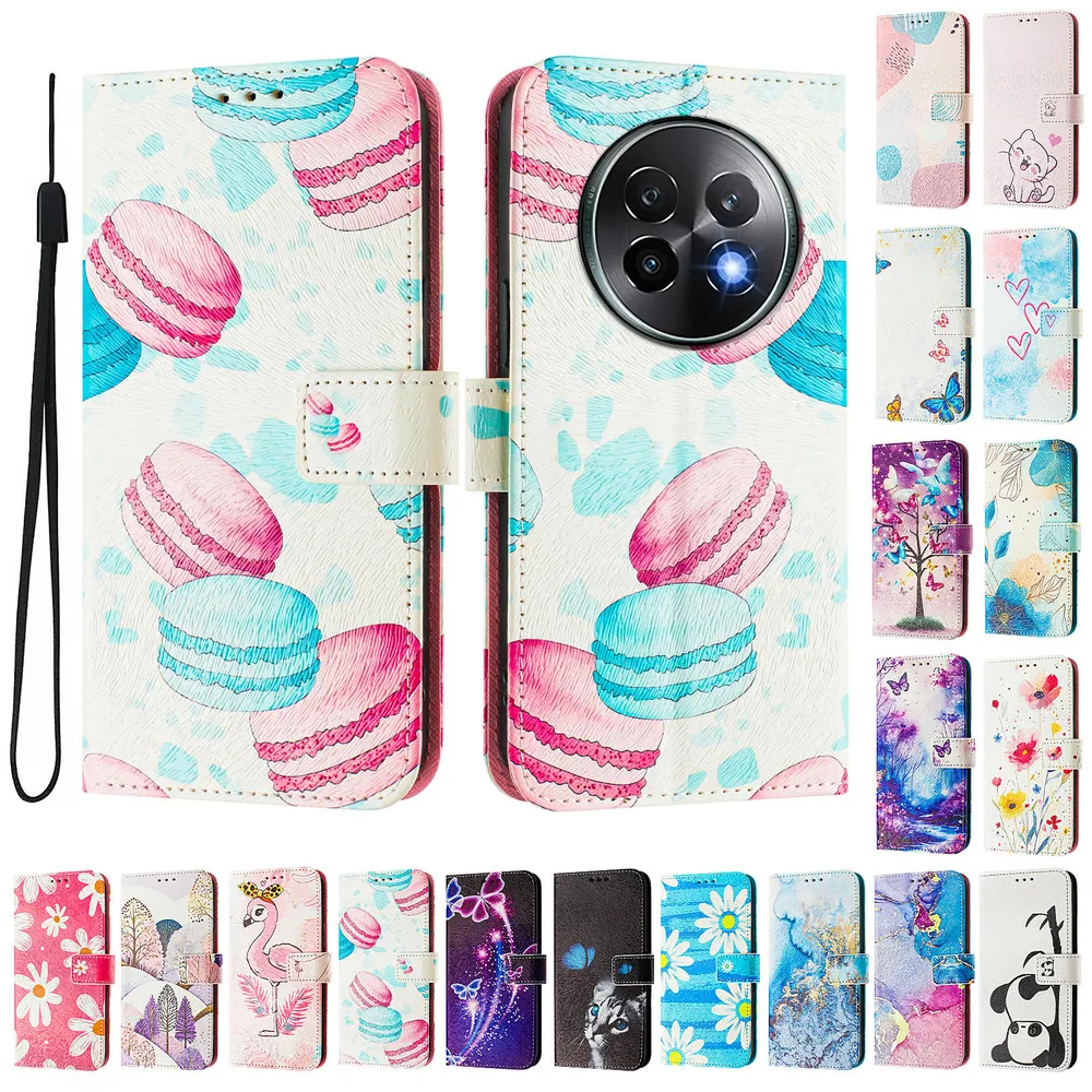 CH05 For Realme 13 Plus 5G/Realme 13 Pro 5G Pattern Printing PU Leather Drop-proof Cover Magnetic Clasp Flip Stand Wallet Case