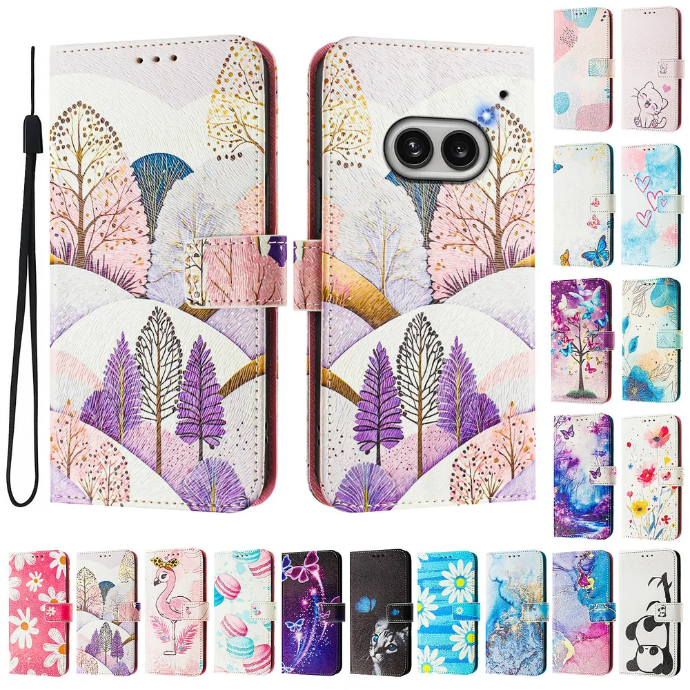 CH05 For Nothing Phone 2A Pattern Printing PU Leather Drop-proof Cover Magnetic Clasp Flip Stand Wallet Case