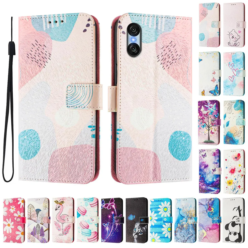 CH05 For Sony Xperia 10 VI 2024 Pattern Printing PU Leather Drop-proof Cover Magnetic Clasp Flip Stand Wallet Case
