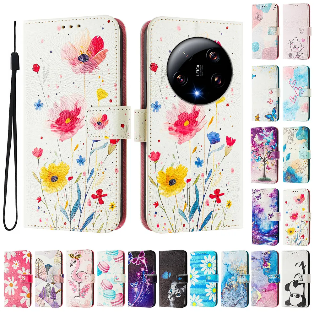 CH05 For Xiaomi 13 Ultra Pattern Printing PU Leather Drop-proof Cover Magnetic Clasp Flip Stand Wallet Case
