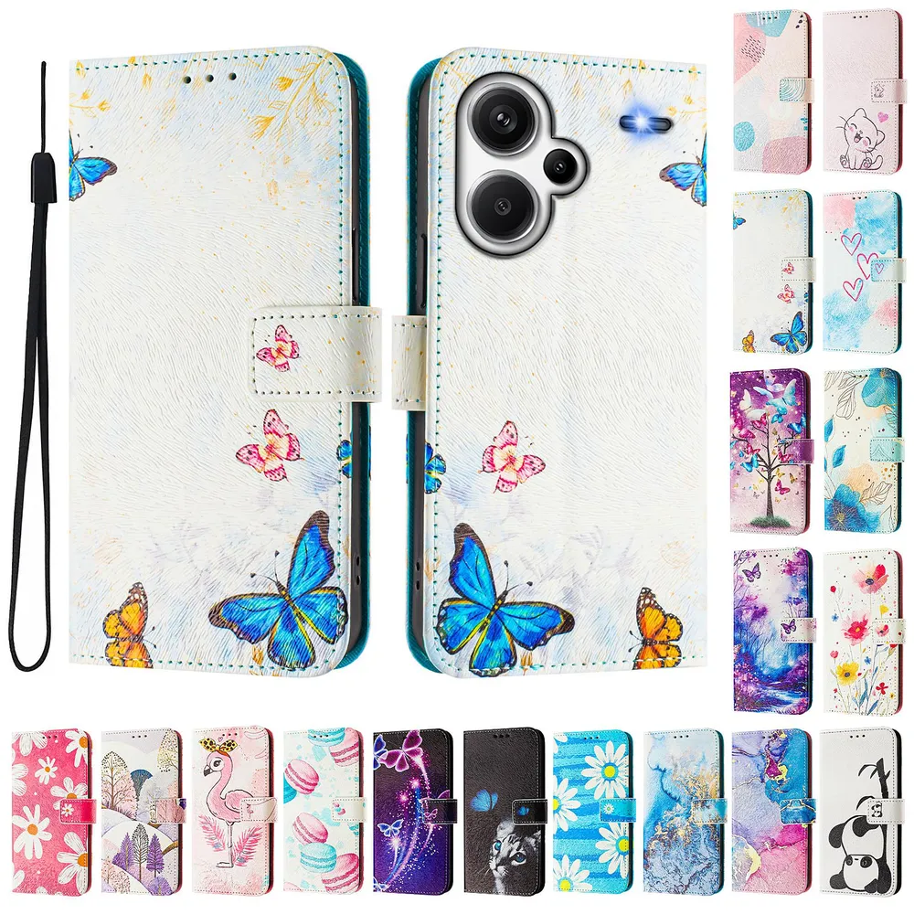 CH05 For Xiaomi Redmi Note 13 Pro Plus 5G Pattern Printing PU Leather Drop-proof Cover Magnetic Clasp Flip Stand Wallet Case