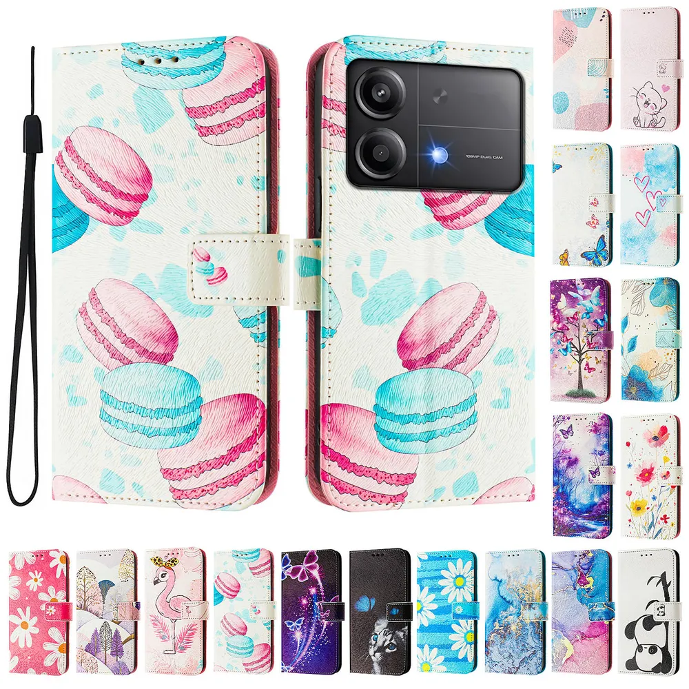 CH05 For Xiaomi Redmi Note 13R Pro 5G/Xiaomi Poco X6 Neo 5G Pattern Printing PU Leather Drop-proof Cover Magnetic Clasp Flip Stand Wallet Case