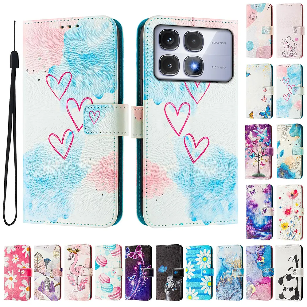 CH05 For Xiaomi Redmi K70 Ultra 5G Pattern Printing PU Leather Drop-proof Cover Magnetic Clasp Flip Stand Wallet Case
