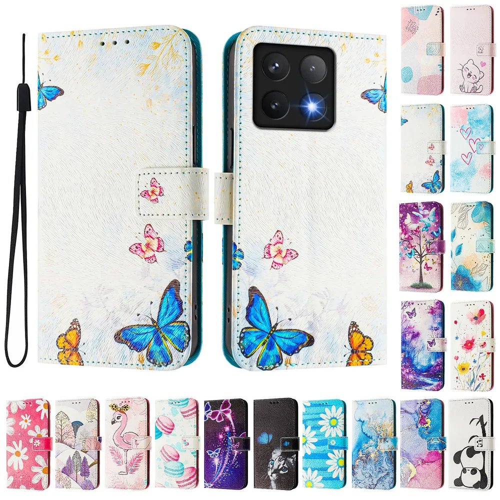 CH05 For Xiaomi 14T Pattern Printing PU Leather Drop-proof Cover Magnetic Clasp Flip Stand Wallet Case