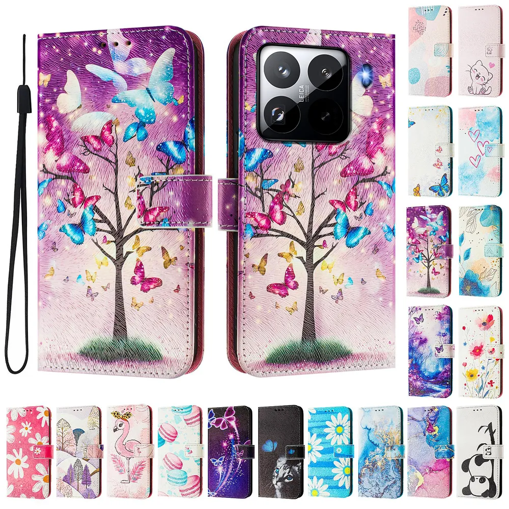CH05 For Xiaomi 15 Pro Pattern Printing PU Leather Drop-proof Cover Magnetic Clasp Flip Stand Wallet Case