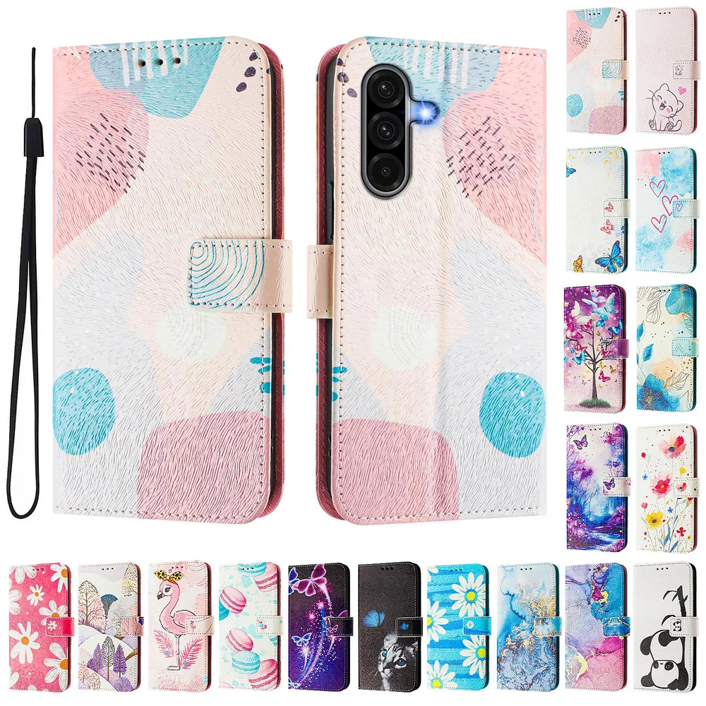 CH05 For Samusng Galaxy A36 5G Pattern Printing PU Leather Drop-proof Cover Magnetic Clasp Flip Stand Wallet Case